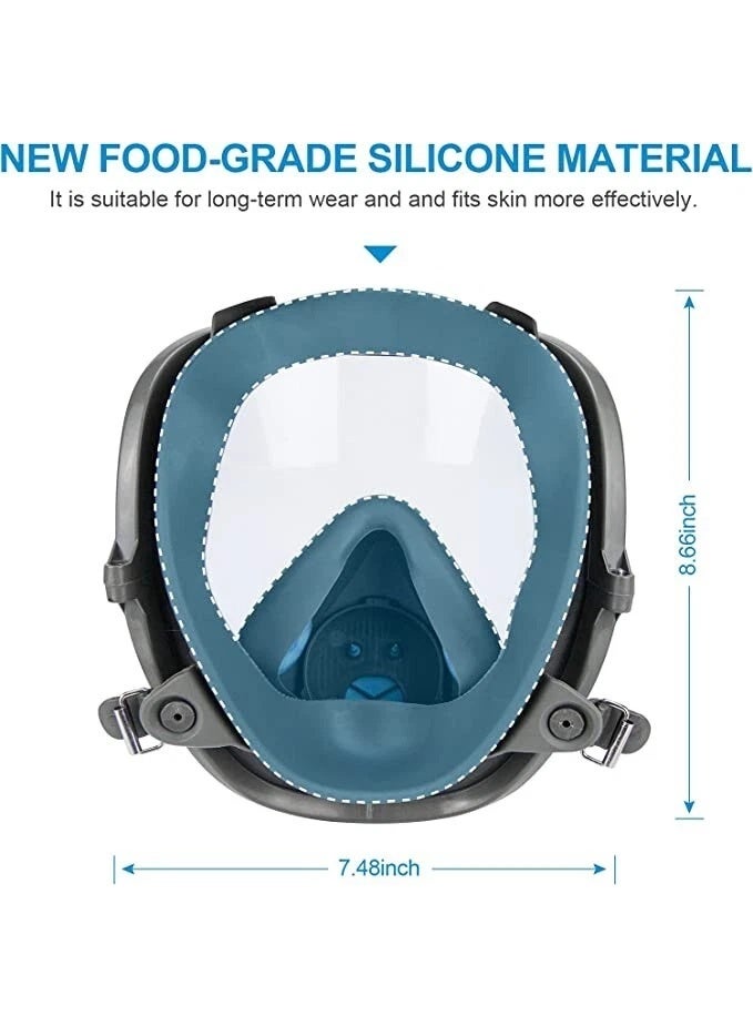 HUMJO Full Face Gas Mask Respirator 6800 Respirator Mask - Respirator with Filter for Chemicals - Epoxy Spray Paint Mask For Paint Dust Soldering Construction Sanding Woodworking etc. - Image 3