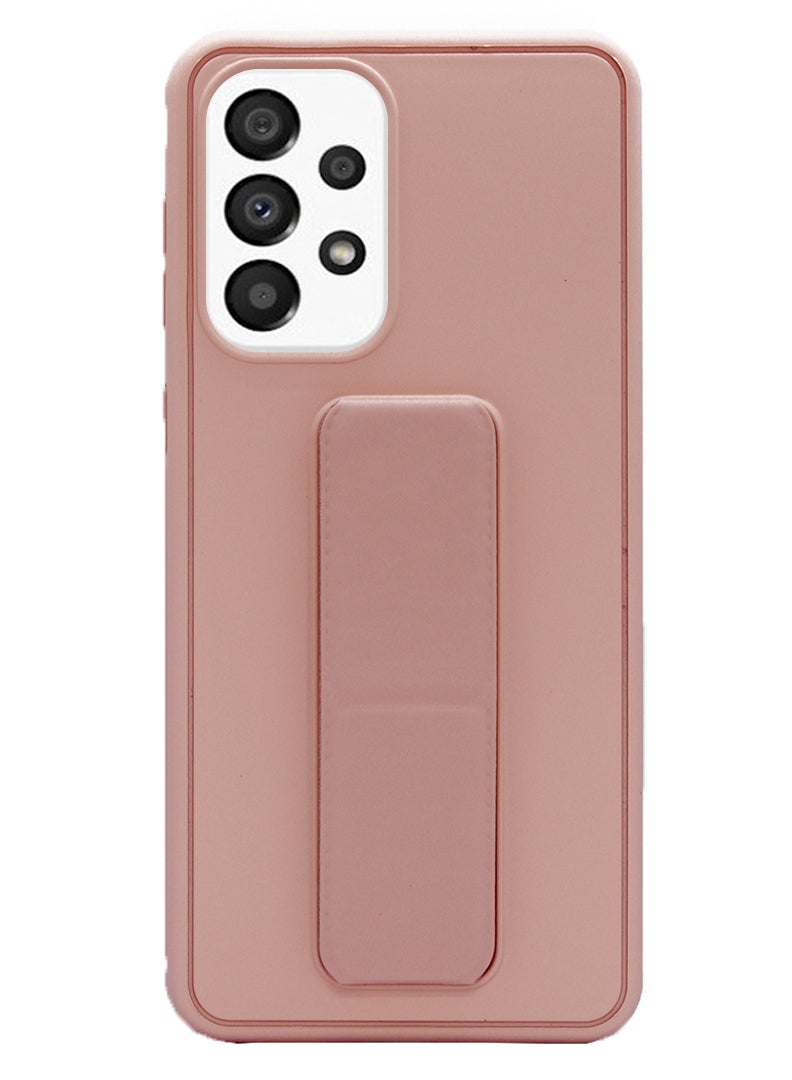 Theodor Fully Covered With Finger Grip Stand Holder Anti Slip Shockproof Protective Case Cover For SAMSUNG GALAXY A23 4G PINK - Image 1