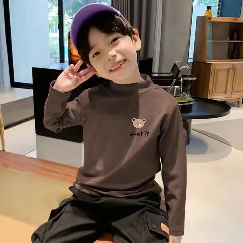 Spring Long-Sleeved T-Shirt For Middle And Big Boys And Girls De Rong Thin Top Long-Sleeved T-Shirt Children'S Base Shirt Trendy - Image 1