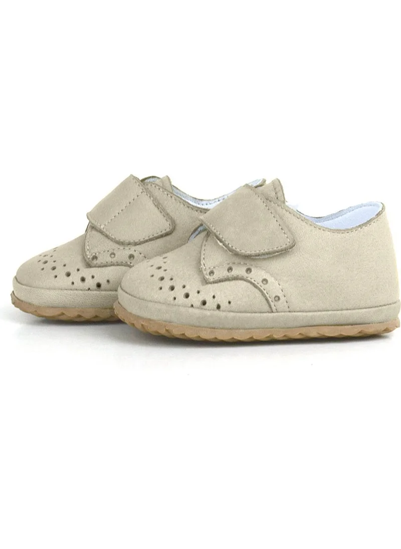 Hapshoe Kids Genuine Leather Mink Velcro Baby Booties Shoes