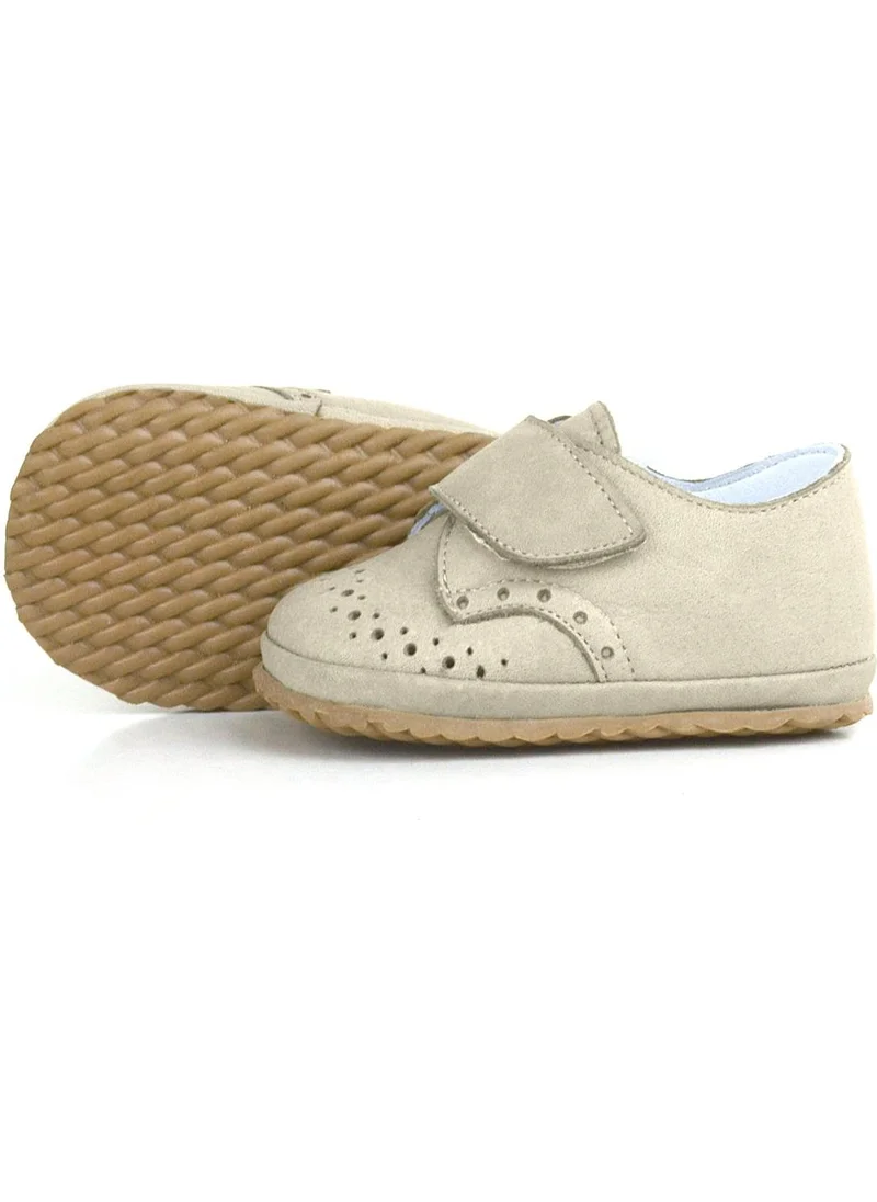 Hapshoe Kids Genuine Leather Mink Velcro Baby Booties Shoes
