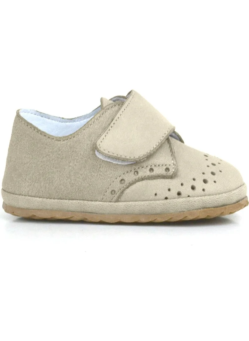 Hapshoe Kids Genuine Leather Mink Velcro Baby Booties Shoes
