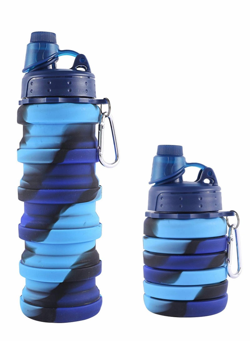 KASTWAVE 800mL Collapsible Water Bottle Foldable Water Bottle Food-grade Silicone Lightweight Leak Proof Detachable BPA Free Bottle for Hiking Cycling Travel Outdoor Sports - Image 1