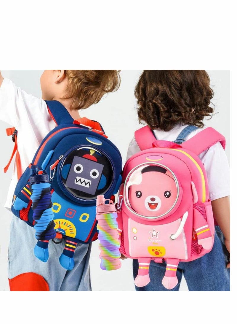 KASTWAVE 800mL Collapsible Water Bottle Foldable Water Bottle Food-grade Silicone Lightweight Leak Proof Detachable BPA Free Bottle for Hiking Cycling Travel Outdoor Sports - Image 2