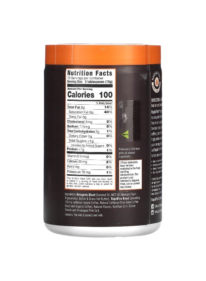 Rapidfire رابيد فاير، قهوة كيتو، بندق، فورية، تحميص متوسط، 7.93 أونصة (225 جرام) - Image 2