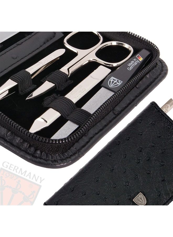 3 Swords Germany brand quality 8 piece manicure pedicure grooming kit set for professional finger & toe nail care scissors clipper fashion leather case in gift box, Made in Solingen Germany (22009) - Image 3