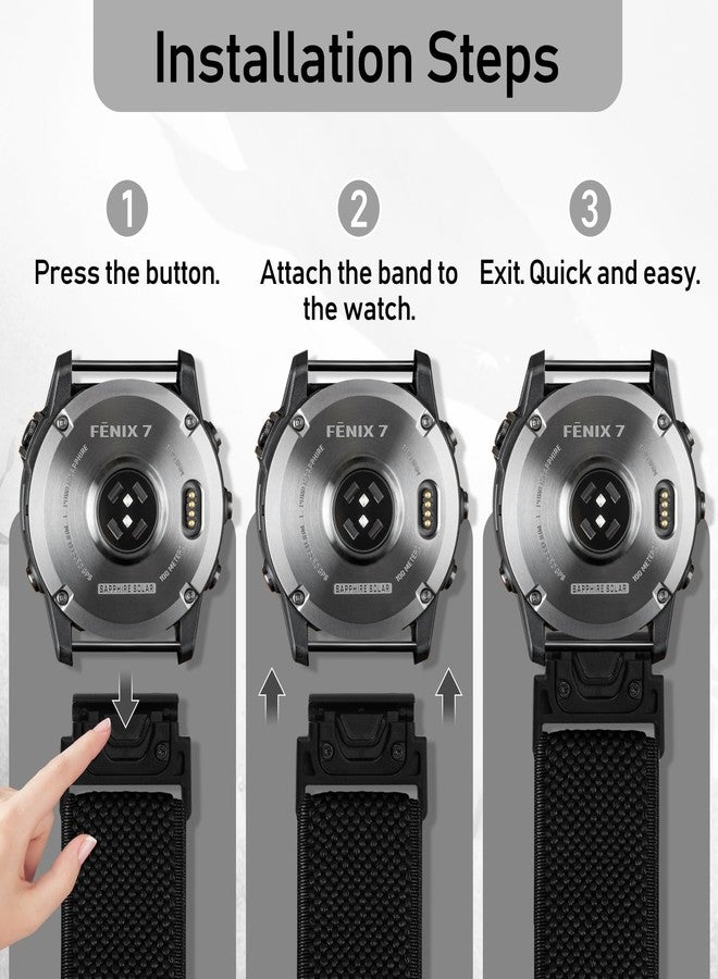 TumpCez Quickfit 22mm Bands for Garmin Fenix 8 47mm/Fenix E 47mm/Fenix 7/Fenix 7 Pro/Fenix 6/Fenix 6 Pro/Fenix 5/5 Plus/Epix Gen 2/Approach S62/S60 Band,Elastic Watch Nylon Strap Wristband - Image 5