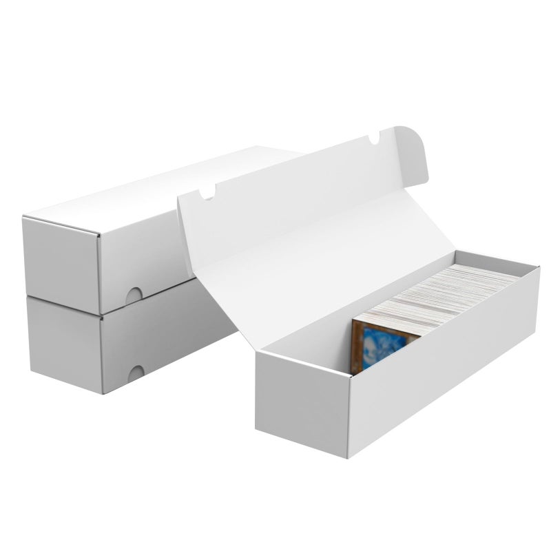 Xracv Trading Card Storage Box  3-Pack 1100 Count White Corrugated Cardboard Bulk Sports Storage Box For Tcg/Magic/Mtg Basketball Cards  Collectible Trading Cards - Image 1