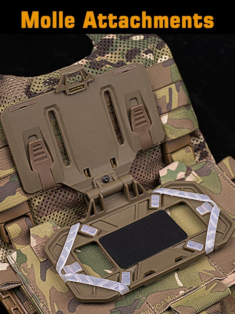 EralcNa Tactical Gear Plate Carrier Vest Accessories Phone Chest Mount Holder for Screen Size 4.7"-6.7",Tan - Image 3
