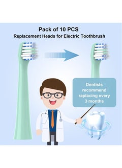 CILGEWH Replacement Toothbrush Heads 10 Pack Compatible with Colgate Hum Connected Smart Battery Electric Toothbrush Head,5 Blue+5 Green  - Image 4
