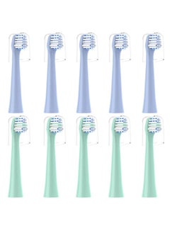 CILGEWH Replacement Toothbrush Heads 10 Pack Compatible with Colgate Hum Connected Smart Battery Electric Toothbrush Head,5 Blue+5 Green  - Image 1