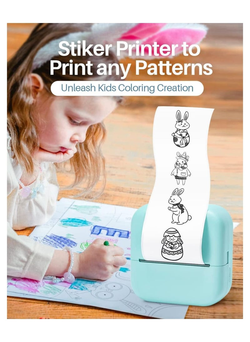 Zikra Mini Thermal Printer, Pocket Sticker Printer Label Makers, Inkless Printer with 1 Roll Paper, Portable Blutooth Small Printer, Study Printer for Pictures, Photos, Journals, DIY - Image 4