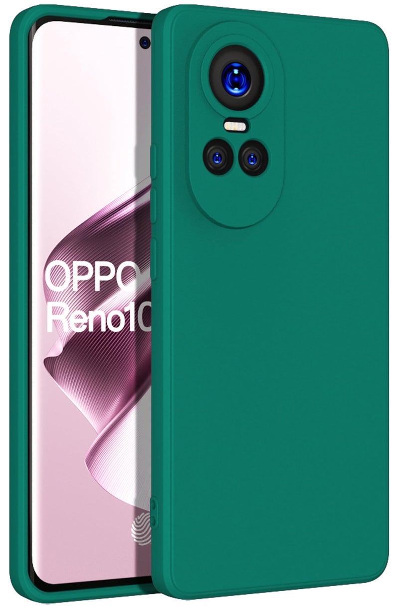 KAPA Matte Protective Lens Flexible Back Cover for Oppo Reno 10 / Reno 10 PRO (5G) | Slim Silicone with Soft Lining Shockproof Full Body Bumper Case (Green) - Image 1