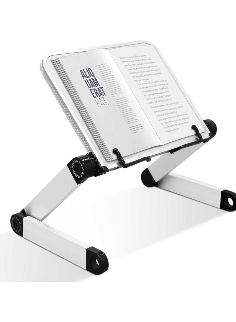 general Bookshelf, adjustable bookshelf, ergonomic multi-height Angle clips, portable multi-functional bookshelf with clips, suitable for textbooks, recipes, sheet music, and laptops - Image 1