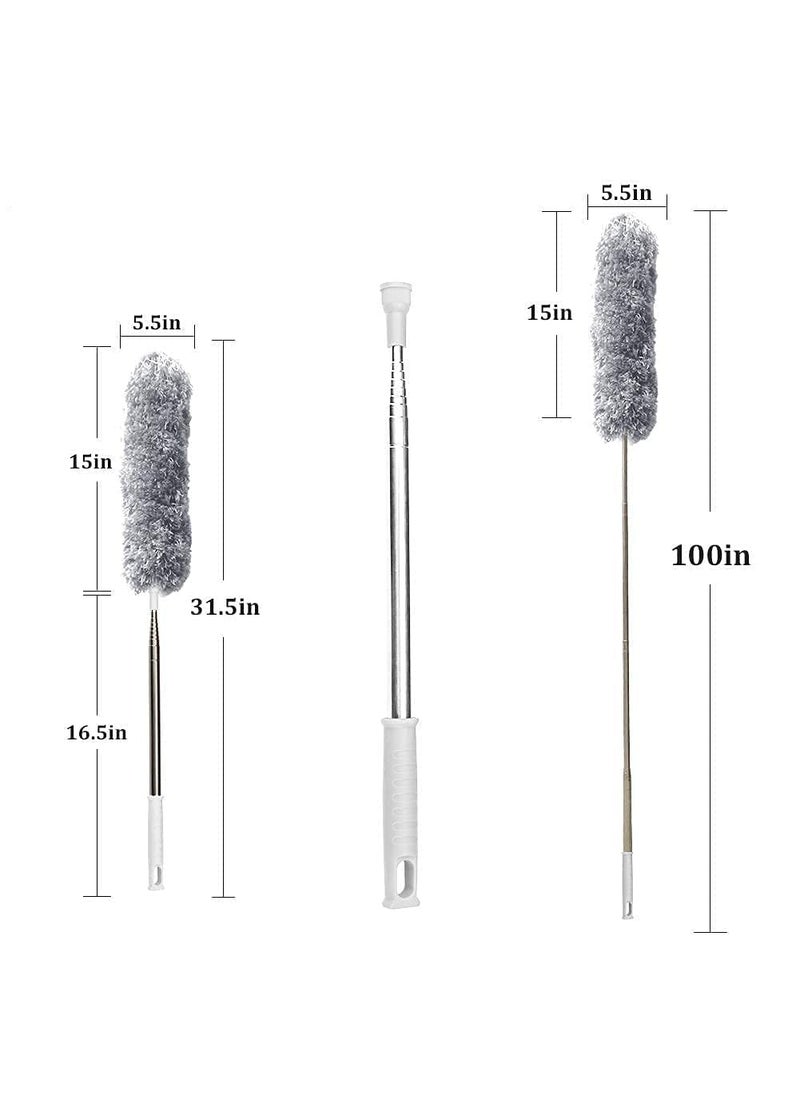 Umis Bendable Microfiber Feather Duster Fan Cleaning Mop with Extendable Long Rod for Ceiling Fans Cobweb and HardtoReach Spaces Multicolor Upto 100 inch Extendable
