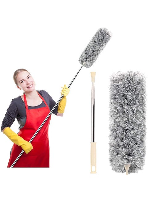Umis Bendable Microfiber Feather Duster Fan Cleaning Mop with Extendable Long Rod for Ceiling Fans Cobweb and HardtoReach Spaces Multicolor Upto 100 inch Extendable