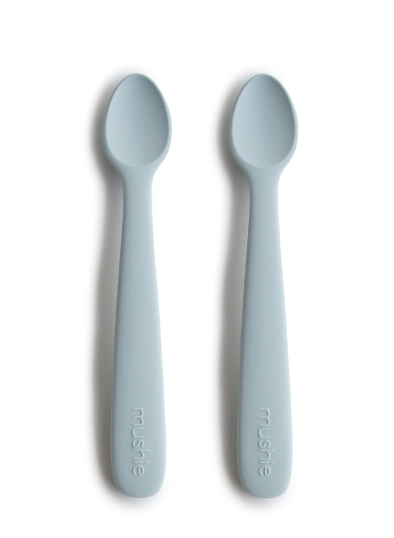 موشي ملعقة رضاعة سيليكون للأطفال من موشي، قطعتين، لون أزرق فاتح - Image 1