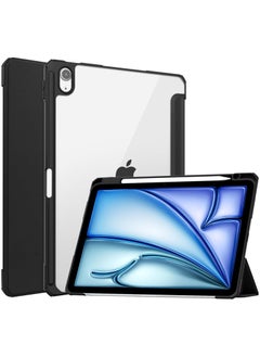 General Case Compatible with iPad Air 11 (2024)/iPad Air 6 11.0", Tri-fold Smart Tablet Case with Pencil Holder, Soft TPU Bumper Transparent Acrylic Back Shell with Auto Wake/Sleep  - Image 1