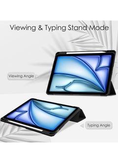 General Case Compatible with iPad Air 11 (2024)/iPad Air 6 11.0", Tri-fold Smart Tablet Case with Pencil Holder, Soft TPU Bumper Transparent Acrylic Back Shell with Auto Wake/Sleep  - Image 2
