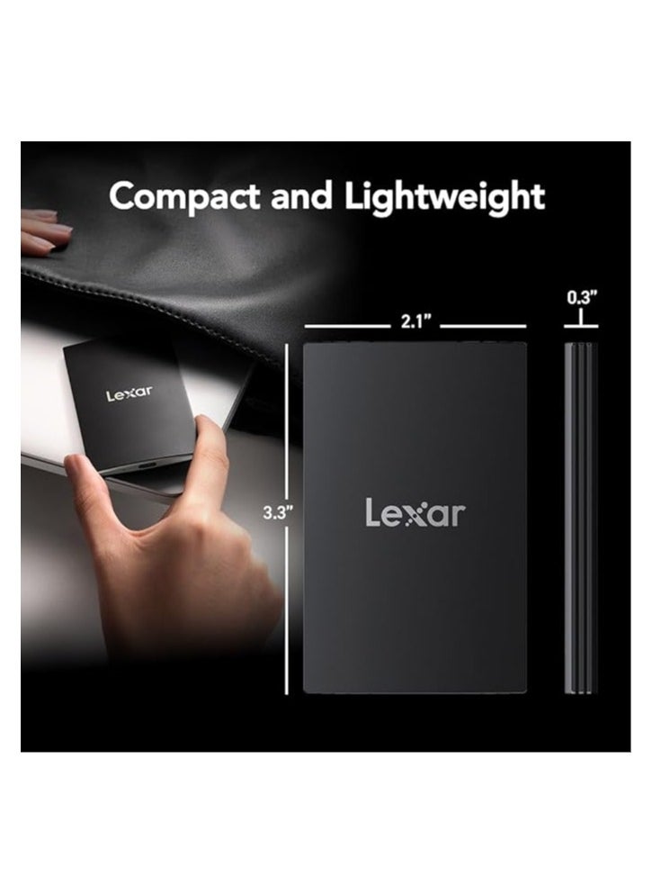 Lexar - Lexar 4TB SL500 Portable SSD, Up to 2000MB/s Read, Compatible w/Type-C Laptops, iPhone 15, Smartphones, Tablets, PS5, Xbox, USB 3.2 Gen 2x2, Slim and Lightweight, External SSD (LSL500X004T-RNBNU) - Image 1