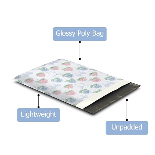 Pro Supply Global 10x13 (100) Hydrangeas Summer Designer Poly Mailers Waterproof Self Sealing Tear Resistant Polymailers Shipping Envelopes Premium Printed Bags For Small Businesses - Image 3