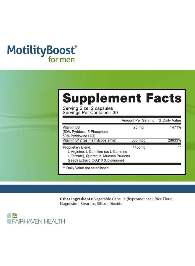 fairhaven health Fertilaid For Men And Motilityboost Combo Prenatal Vitamins And Male Fertility Supplement To Support Count And Motility With L Carnitine Coq10 Zinc And More 150 Capsules 1 Month Supply - Image 4