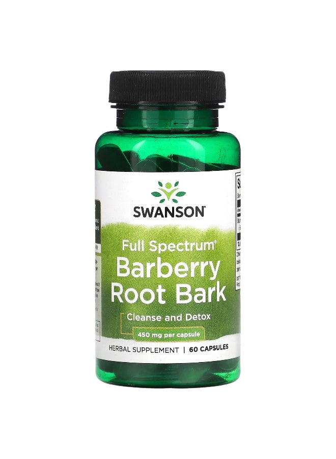 سوانسون، لحاء جذر البرباريس الطيف الكامل، 450 ملغ، 60 كبسولة