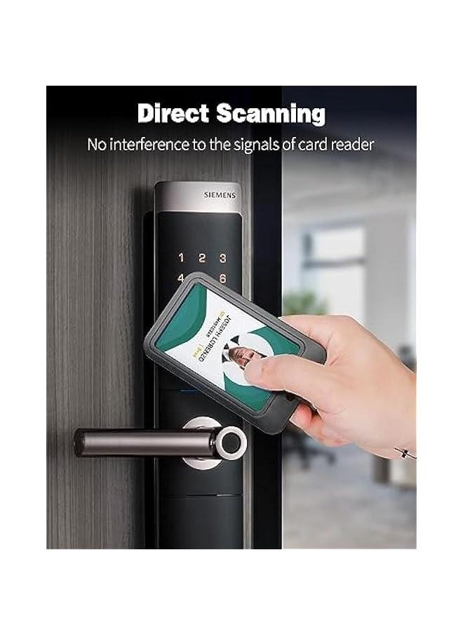 Generic 10 Pack Sliding Badge Holder with Double-sided Windows Vertical Hard Plastic Case Black Card Protector Pouch for Office School ID Credit Cards Proximity Key Cards Driver¡¯s Licenses and Passes  - Image 2