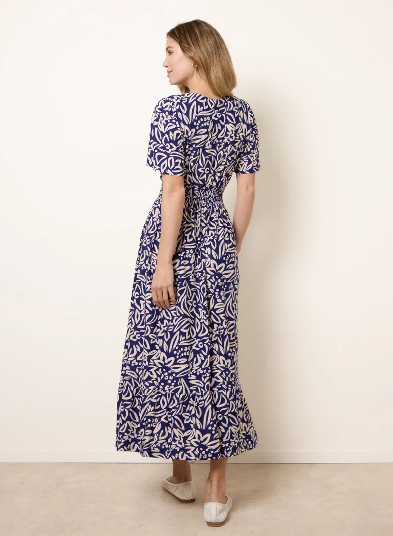 Blue Vanilla Wrap Front Midi Dress