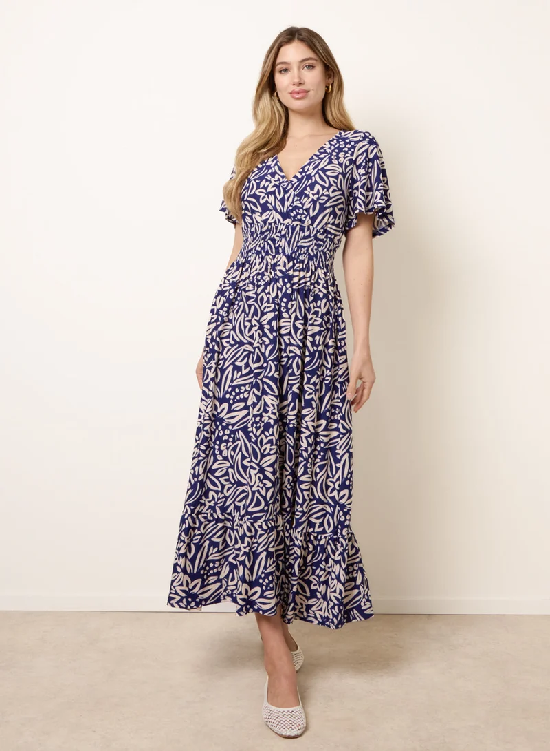 Blue Vanilla Wrap Front Midi Dress