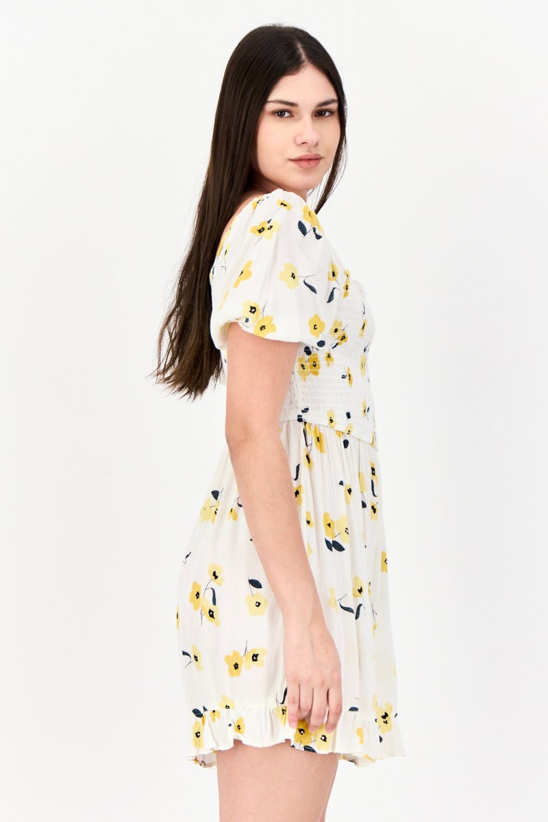 DOROTHY PERKINS Women Floral Print Short Sleeve Playsuit, Multicolor  - Image 2