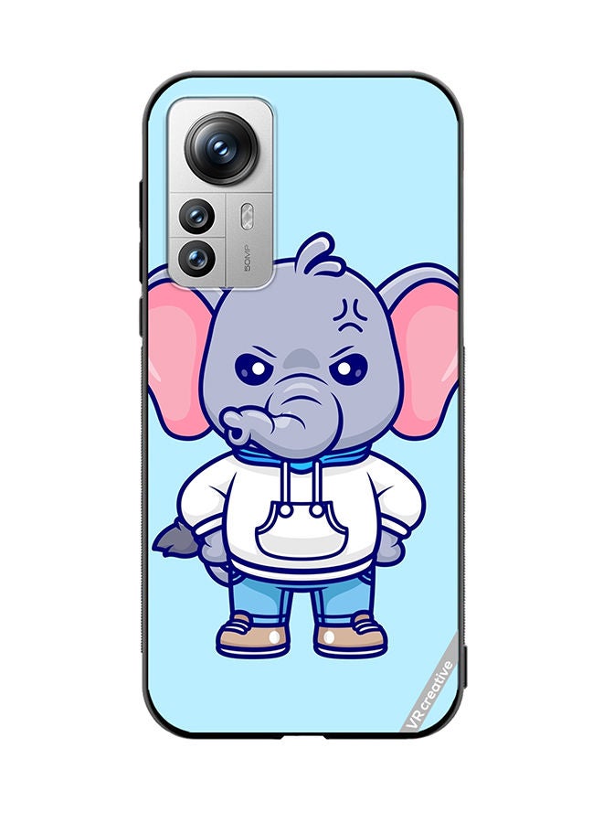 VR CREATIVE Protective Case Cover For Xiaomi 12X Cute Angry Elephant Wearing Hoodie Design Multicolour - Image 1