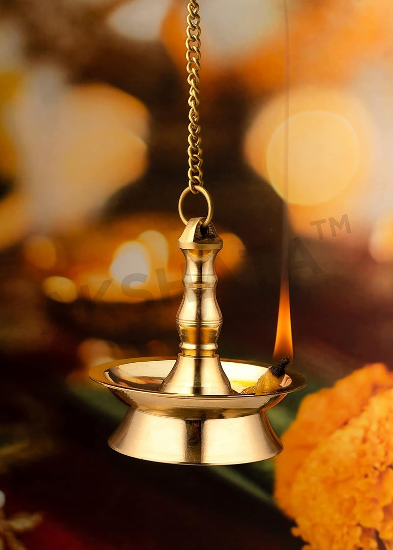 AKSHATA Hanging Diya NILAVILAKKU Hanging LAMP Kerala LAMP Brass Oil LAMP Deepak 1 10 Brass - Image 4