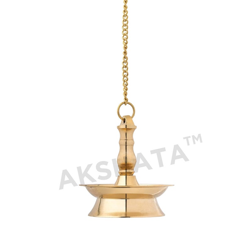 AKSHATA Hanging Diya NILAVILAKKU Hanging LAMP Kerala LAMP Brass Oil LAMP Deepak 1 10 Brass - Image 3