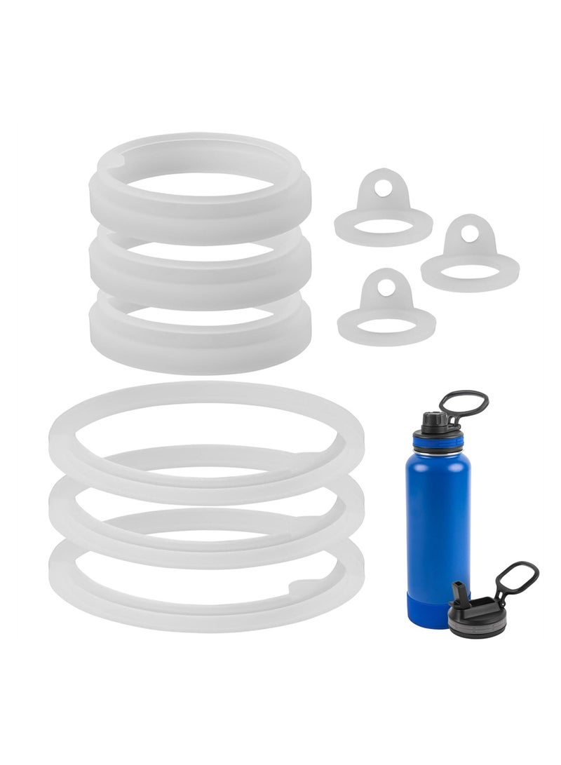SYOSI 9Pcs Water Bottle Gasket Replacement for Thermoflask 40oz Insulated Stainless Steel Water Bottle Lid, Silicone Sealing Rings Gaskets for Water Bottle Straw Lid, Chug Lid & Chug Spout - Image 1