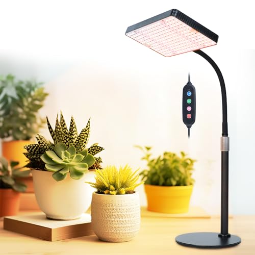 FECiDA Grow Lights for Indoor Plants Full Spectrum, Desk Grow Light, 4/8/12 Hr Timer Table Top Houseplants Grow Lamp, 208PCS LEDs, 2000 Lumen, Bright Enough, 16"-24" Height Adjustable - Image 1