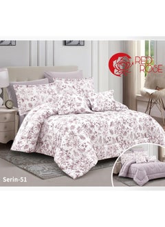 Red Rose Summer Microfiber Inflatable Bedspread - 8 Pieces Double 