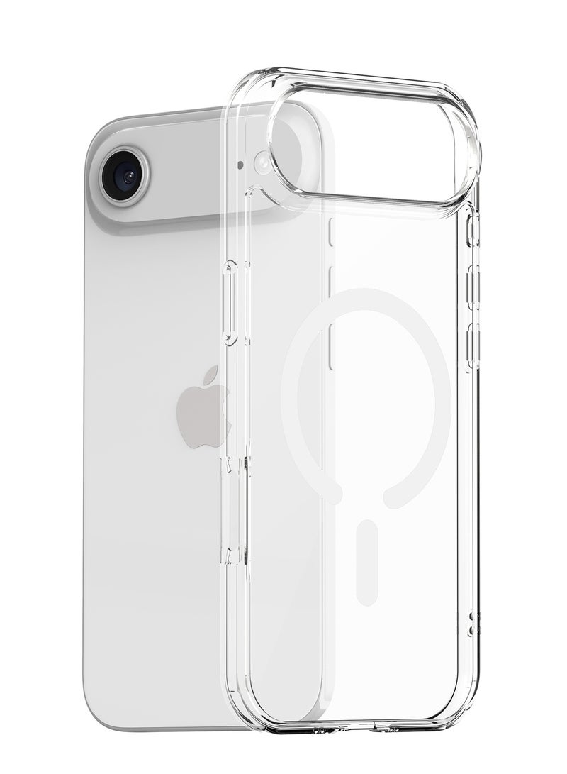 دبليو تيك حزمة حماية شاملة لهاتف آبل آيفون إير 5G 2025 ثلاثية الوظائف: غطاء شفاف مقاوم للصدمات مع ماجسيف، واقي شاشة زجاجي 9H، وواقي عدسة الكاميرا لحماية 360 درجة، سهل التركيب - شفاف - Image 3