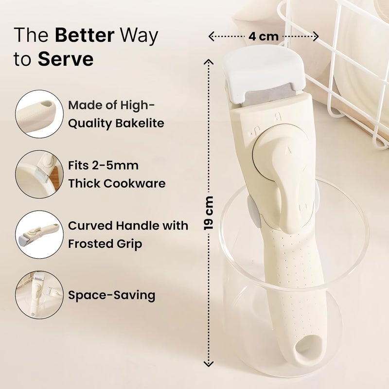 UMAI Detachable Cookware Handle (2 Pcs) | Removable Pan Handle | Universal Pot Handle Suitable for All Cookware | Home Kitchen (White) - Image 4