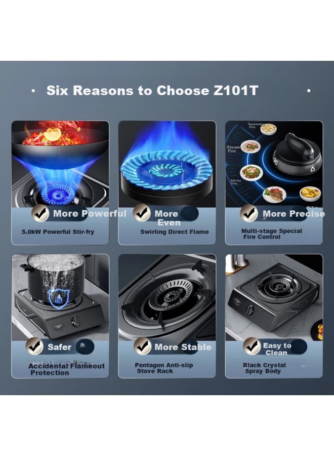 Skyworth Gas Stove Single Burner Cooker 5.0kw Strong Fire Tabletop Natural Gas Single Burner Stove For Household High Power Stove Z101t - Image 2