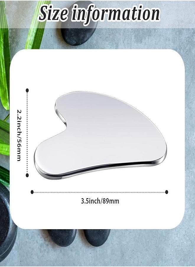 Generic Gua Sha Steel Metal Guasha Facial Massager Guasha Facial Tools Eye Roller Skin Massage Tool for Body Eyes Neck  - Image 3