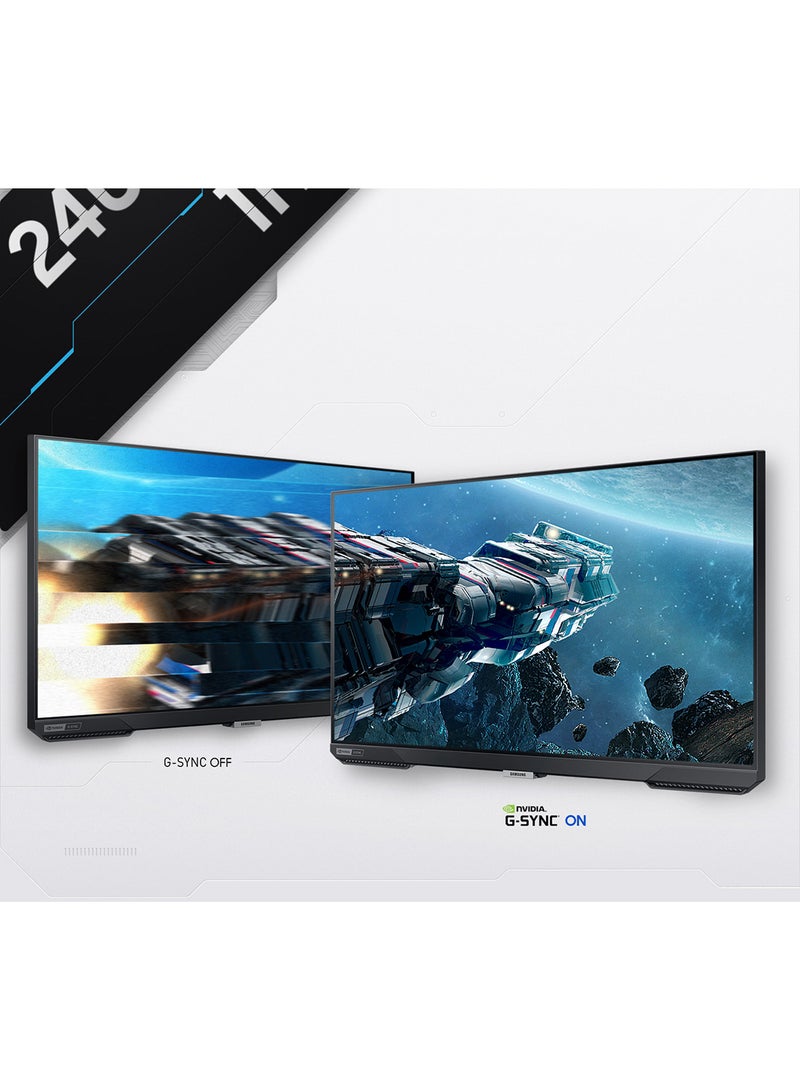 سامسونج شاشة ألعاب Odyssey مقاس 25 بوصة بمعدل تحديث 240 هرتز مع IPS و 1 مللي ثانية GTG، عرض ألعاب عريض للغاية (21:9)، تبديل مصدر تلقائي +، نقطة AIM افتراضية، قاعدة مريحة (ميل، دوران، دوران، ارتفاع)، متوافقة مع G-Sync، FreeSync Premium، 2xHDMI 2.0 - Image 3