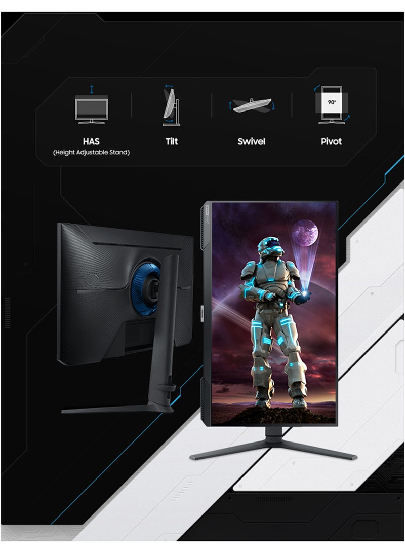 سامسونج شاشة ألعاب Odyssey مقاس 25 بوصة بمعدل تحديث 240 هرتز مع IPS و 1 مللي ثانية GTG، عرض ألعاب عريض للغاية (21:9)، تبديل مصدر تلقائي +، نقطة AIM افتراضية، قاعدة مريحة (ميل، دوران، دوران، ارتفاع)، متوافقة مع G-Sync، FreeSync Premium، 2xHDMI 2.0 - Image 5