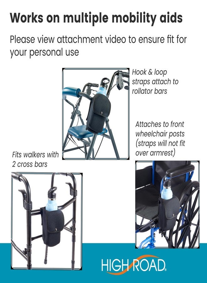 High Road Soft Bottle Holder with Phone Pocket - Insulating Cup Holder for Scooters, Walkers, Strollers and Wheelchairs - Image 3