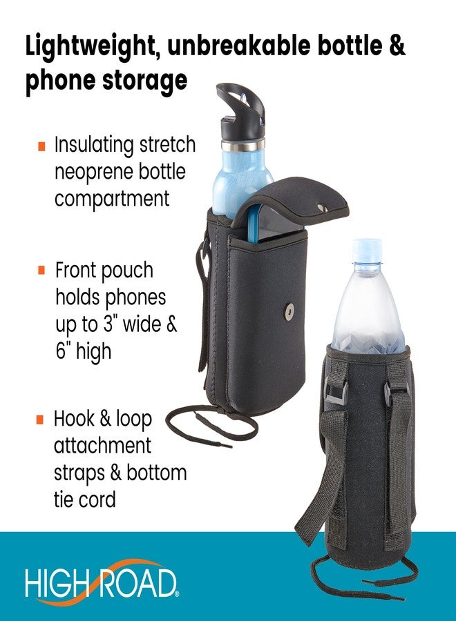 High Road Soft Bottle Holder with Phone Pocket - Insulating Cup Holder for Scooters, Walkers, Strollers and Wheelchairs - Image 2
