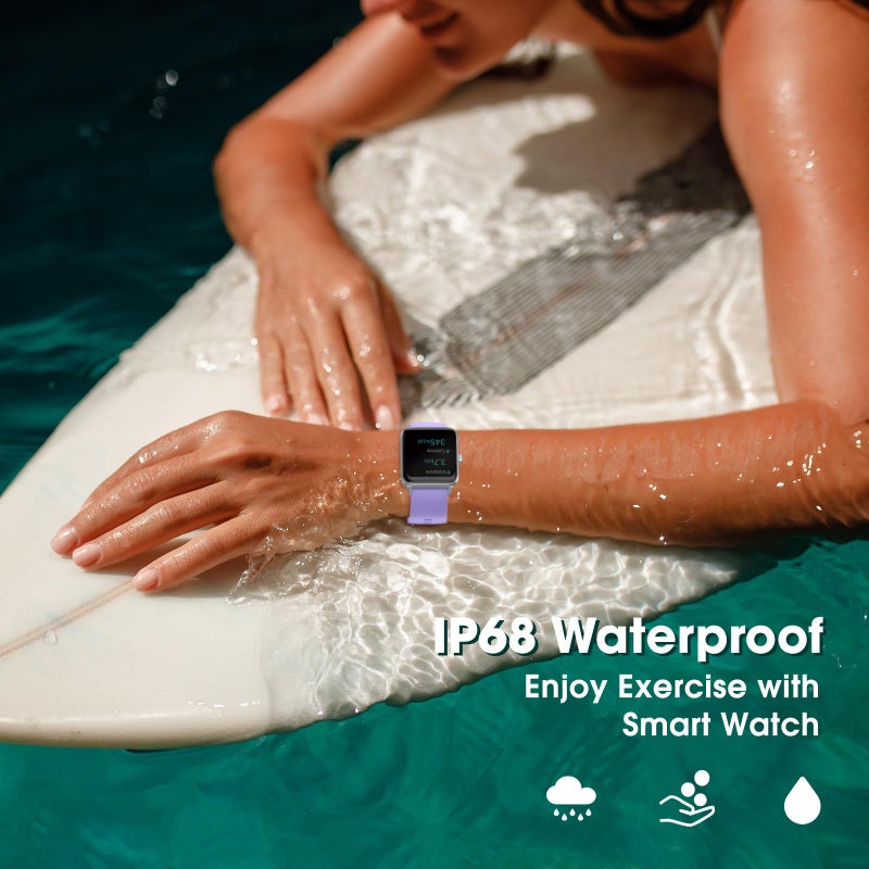 TYKOIT Smart Watch, Fitness Tracker with Heart Rate Monitor, Blood Oxygen, Sleep Tracking, 1.5 Inch Touchscreen Smartwatch for Android iOS Swimming Waterproof Pedometer Step Calories Tracker for Women Men - Image 3