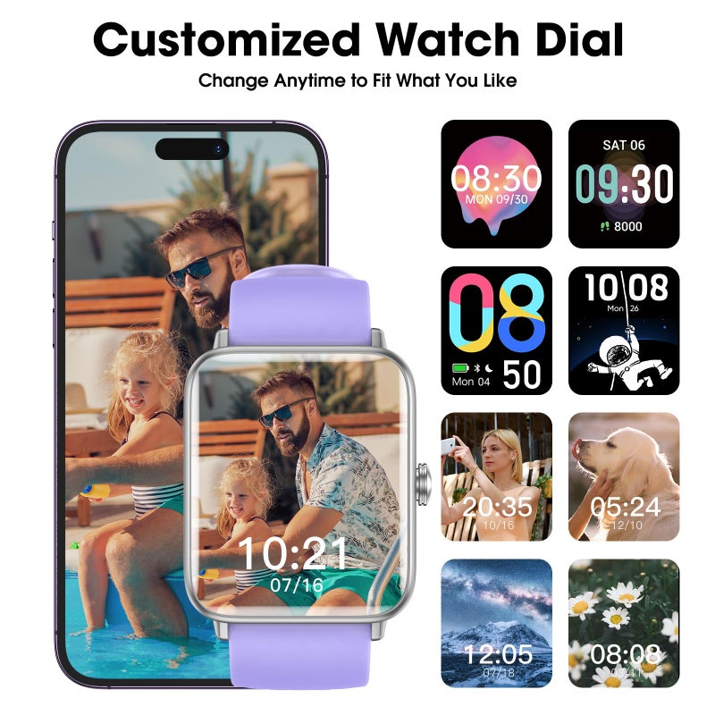 TYKOIT Smart Watch, Fitness Tracker with Heart Rate Monitor, Blood Oxygen, Sleep Tracking, 1.5 Inch Touchscreen Smartwatch for Android iOS Swimming Waterproof Pedometer Step Calories Tracker for Women Men - Image 4