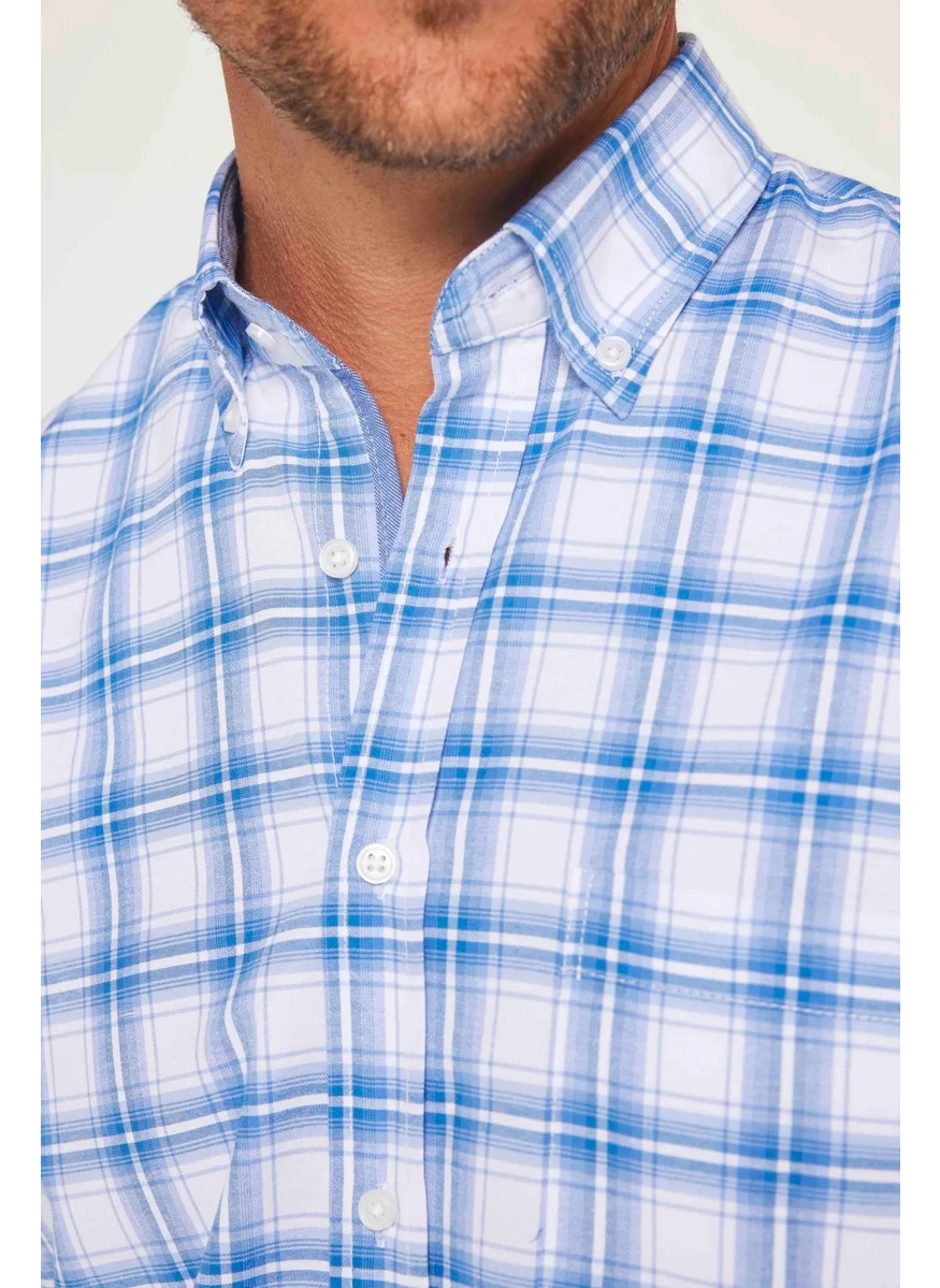 تودورس Men's Classic Fit Regular Cut Short Sleeve Cotton Double Pocket Shirt