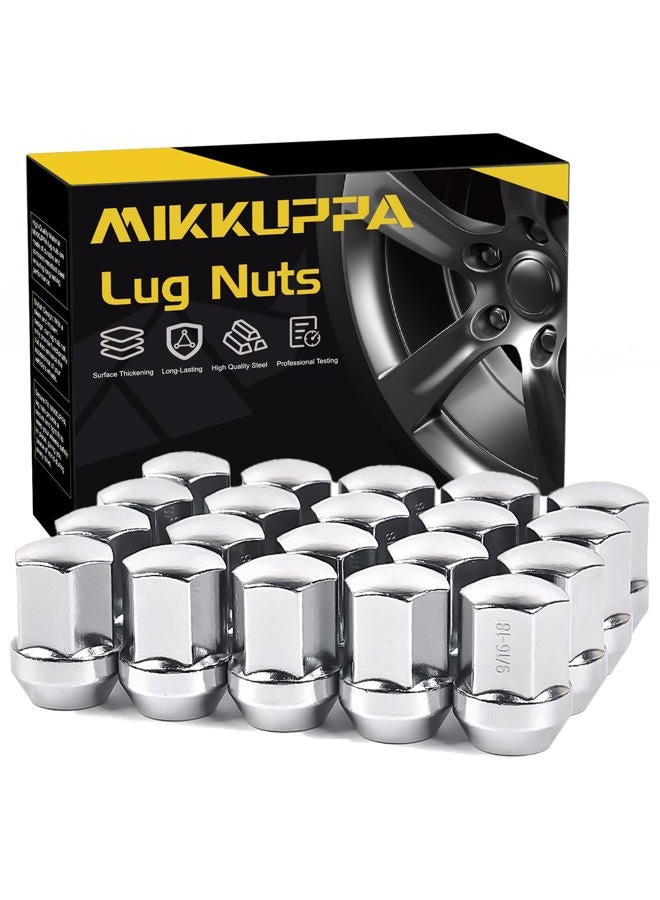 MIKKUPPA 9/16-18 Lug Nuts - Replacement for 2002-2011 Dodge Ram 1500, 2004-2009 Durango, 2006-2010 Dakota, 2006-2009 Chrysler Aspen Factory Wheels, One-Piece OEM Style Lug Nuts, 20PCS Large Acorn Seat - Image 1
