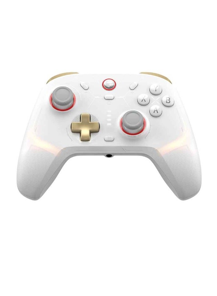 Wireless Controller, Lightweight Portable PC Game Controller, RGB Lightning Durable Bluetooth Joystick, Easy To Use Gamepad With Hall Effect For Windows Console, (1pc, White)  - Image 1